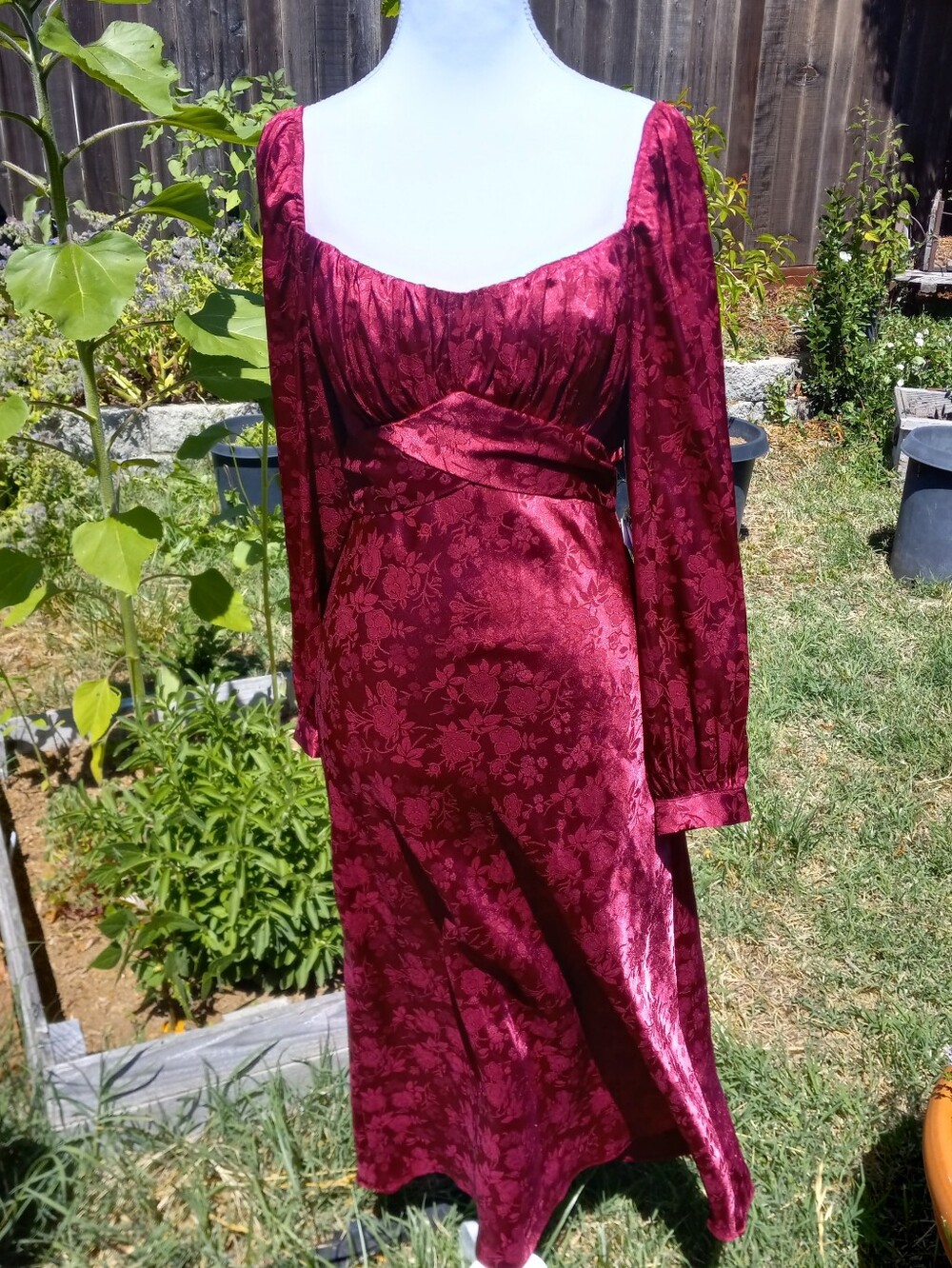 B Darlin Burgundy Floral Maxi Dress